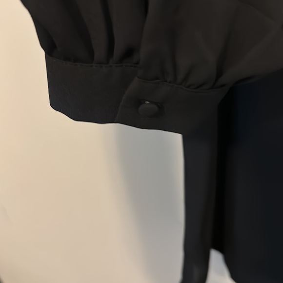 Unique D-Ring Tie Neck Blouse. - Picture 3 of 4